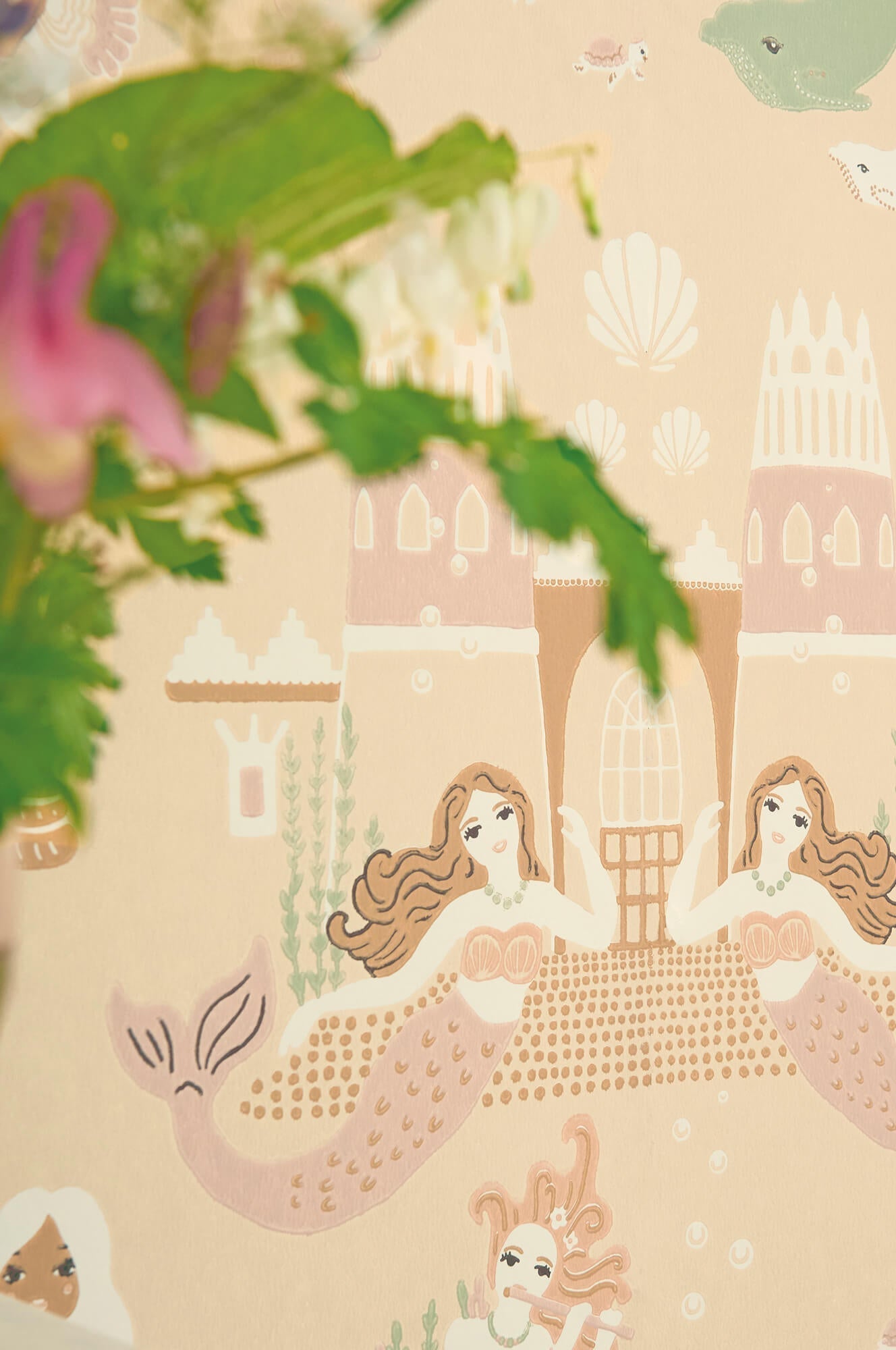 Mermaid Reef Wallpaper in Sandy Beige