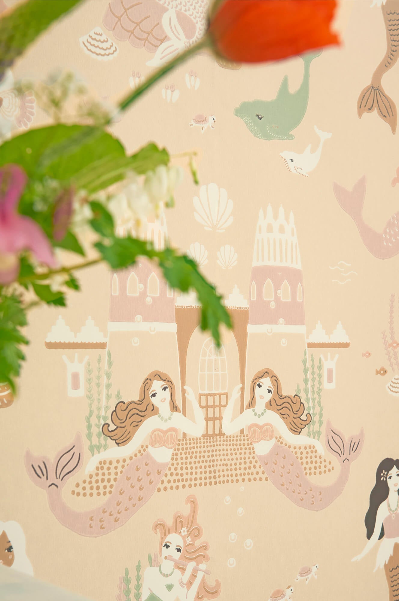 Mermaid Reef Wallpaper in Sandy Beige