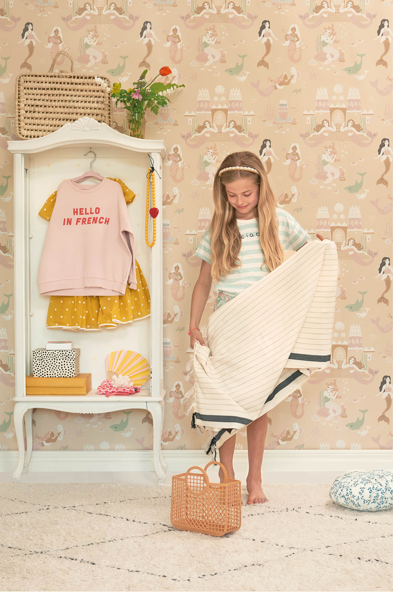 Mermaid Reef Wallpaper in Sandy Beige