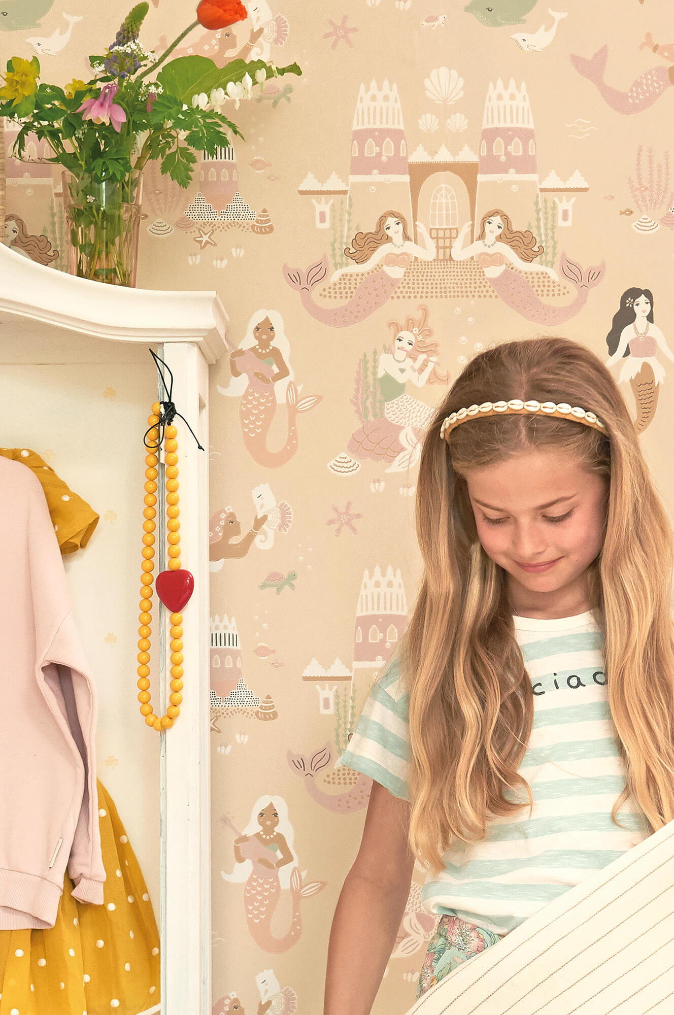 Mermaid Reef Wallpaper in Sandy Beige