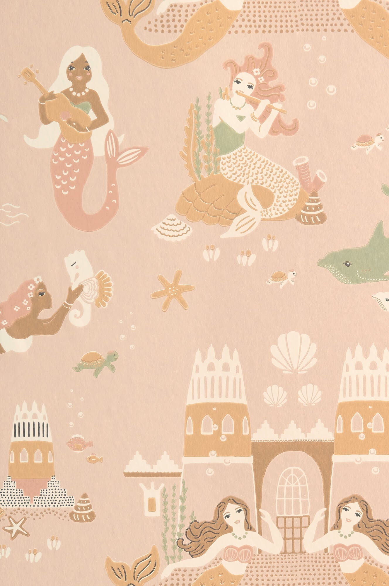 Mermaid Reef Wallpaper in Sweet Pink