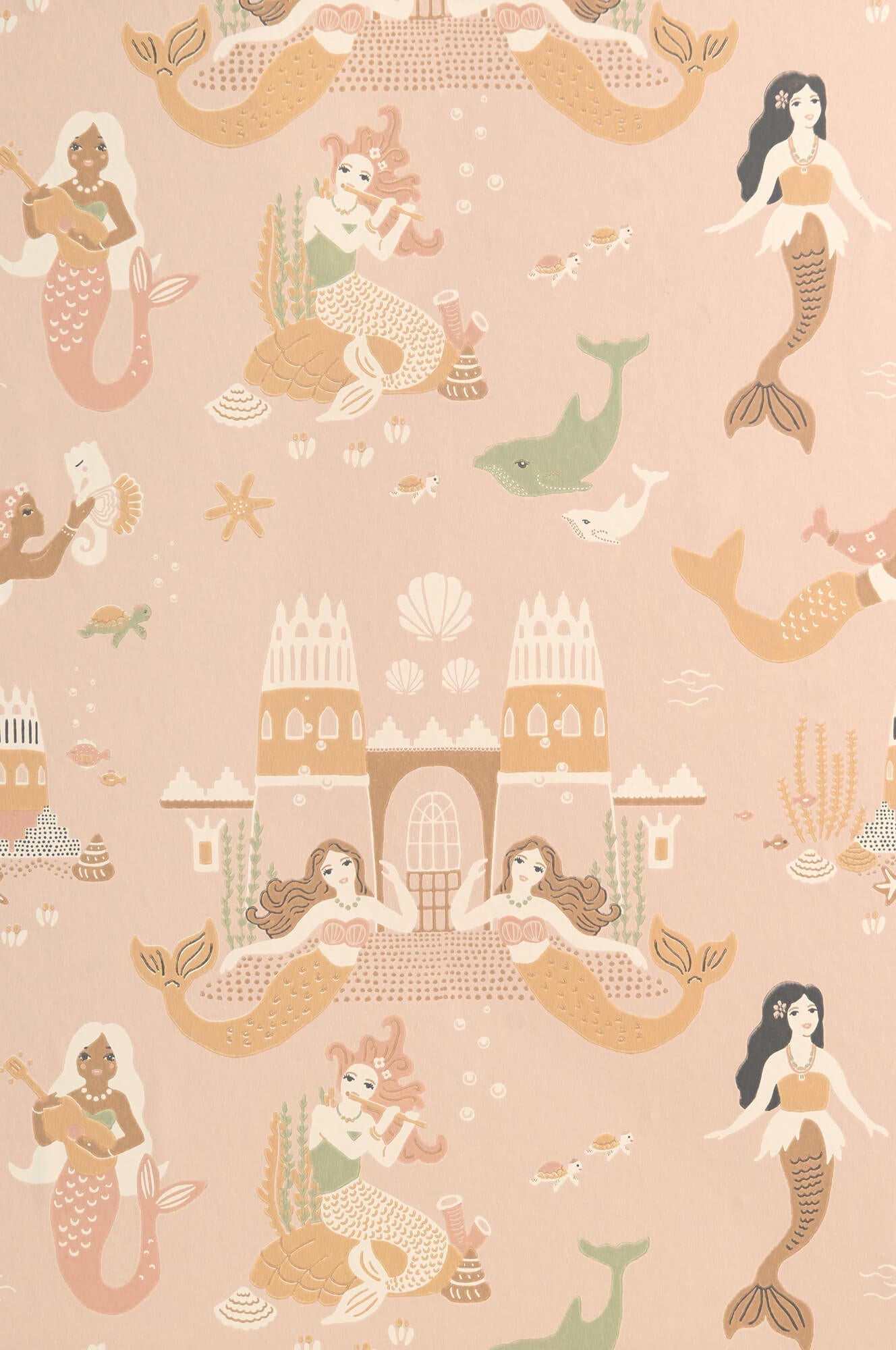 Sample Mermaid Reef Wallpaper in Sweet Pink