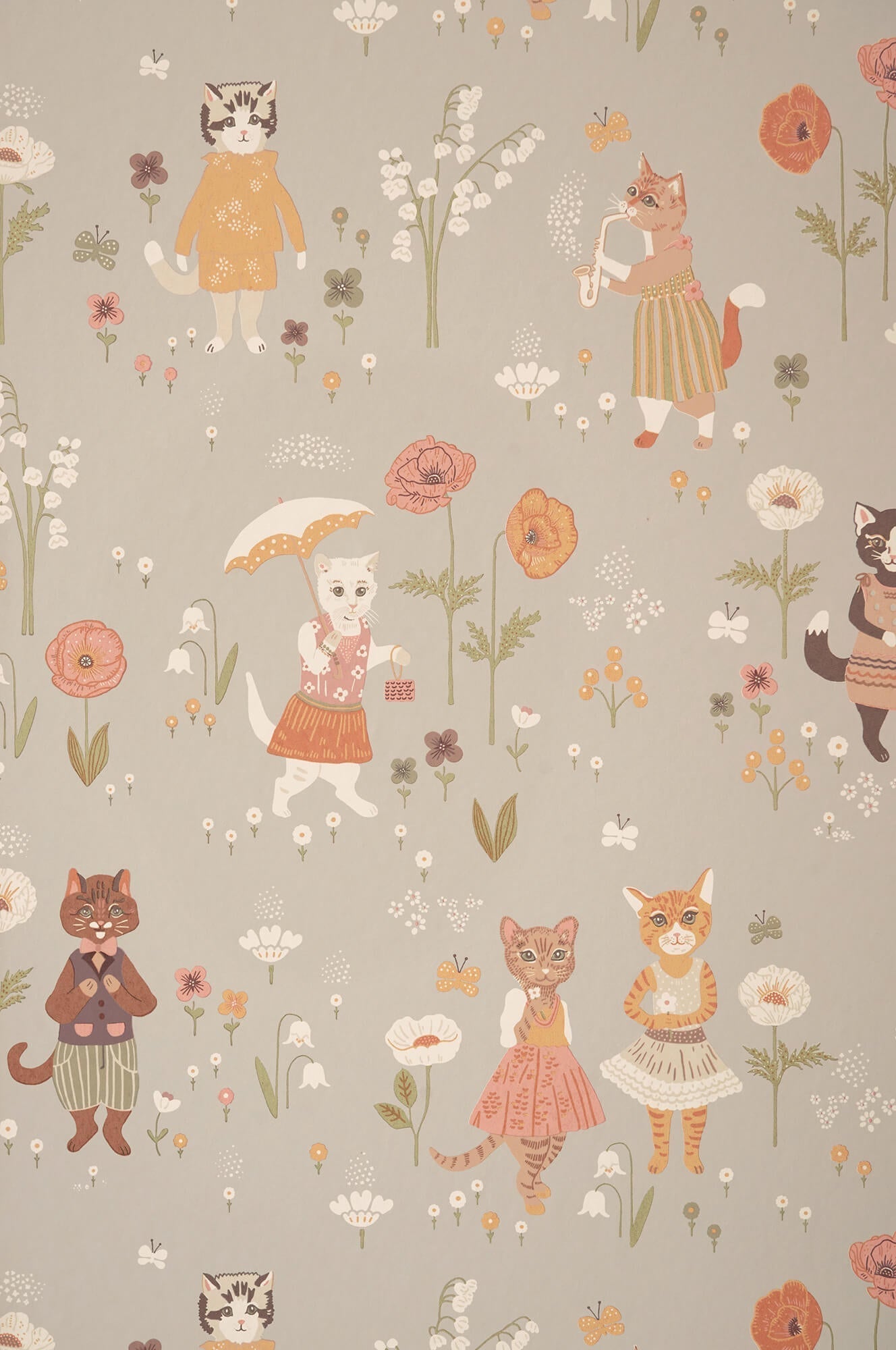 Sample Catwalk Wallpaper in Dusty Blue