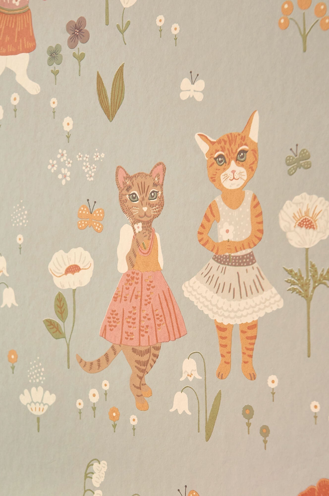 Catwalk Wallpaper in Dusty Blue