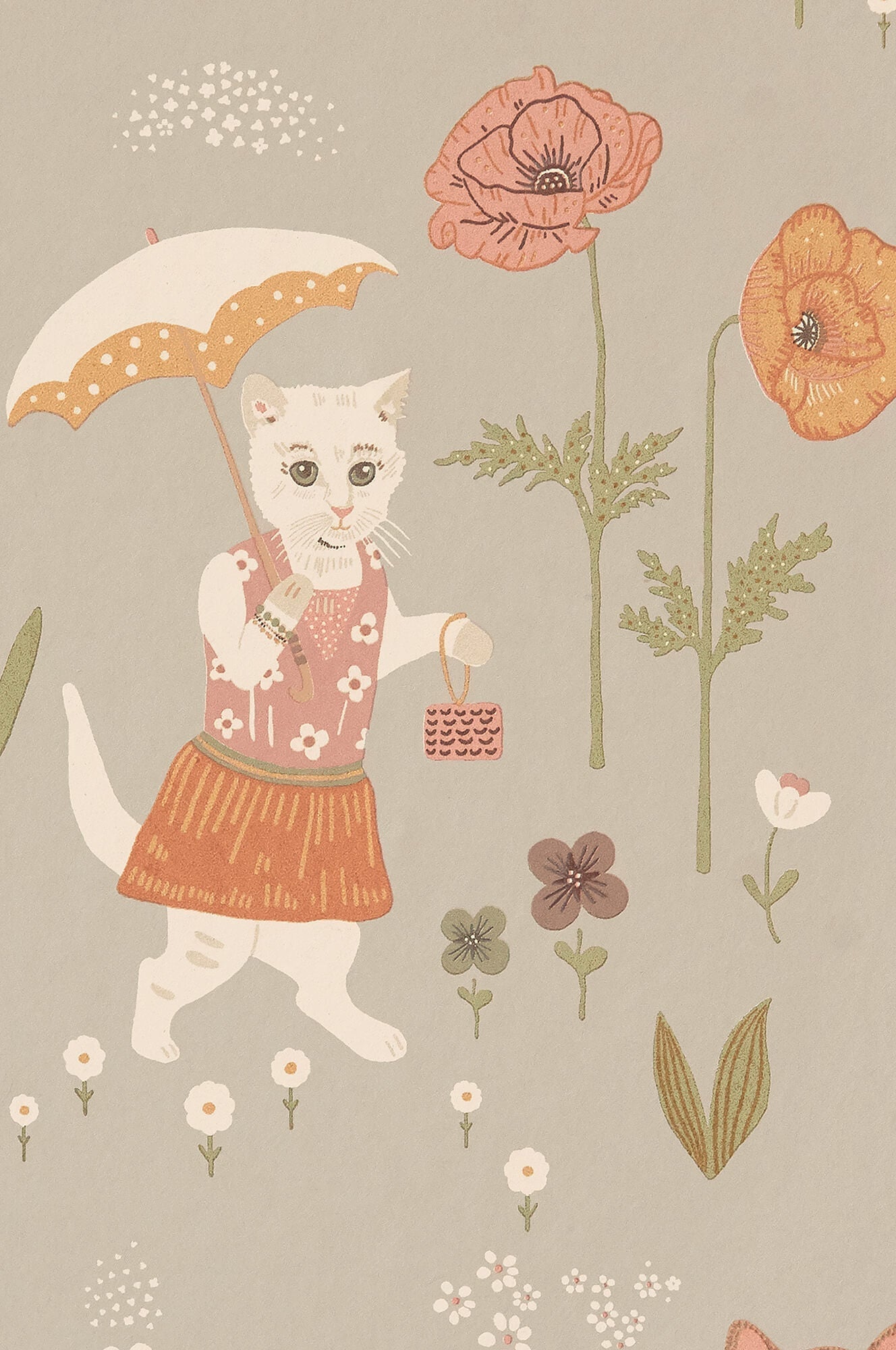 Catwalk Wallpaper in Dusty Blue