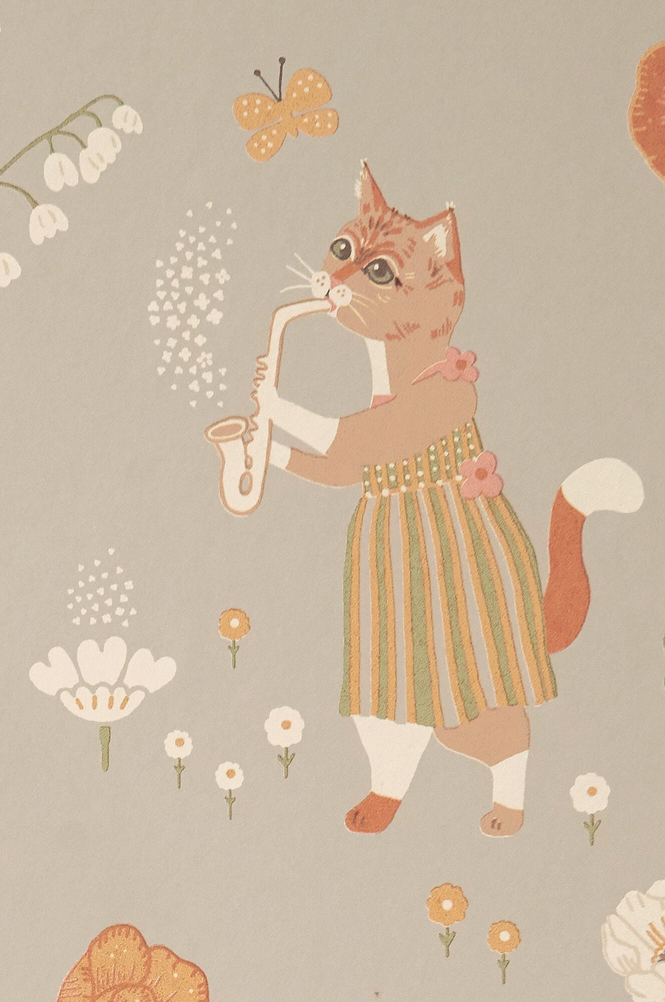 Catwalk Wallpaper in Dusty Blue