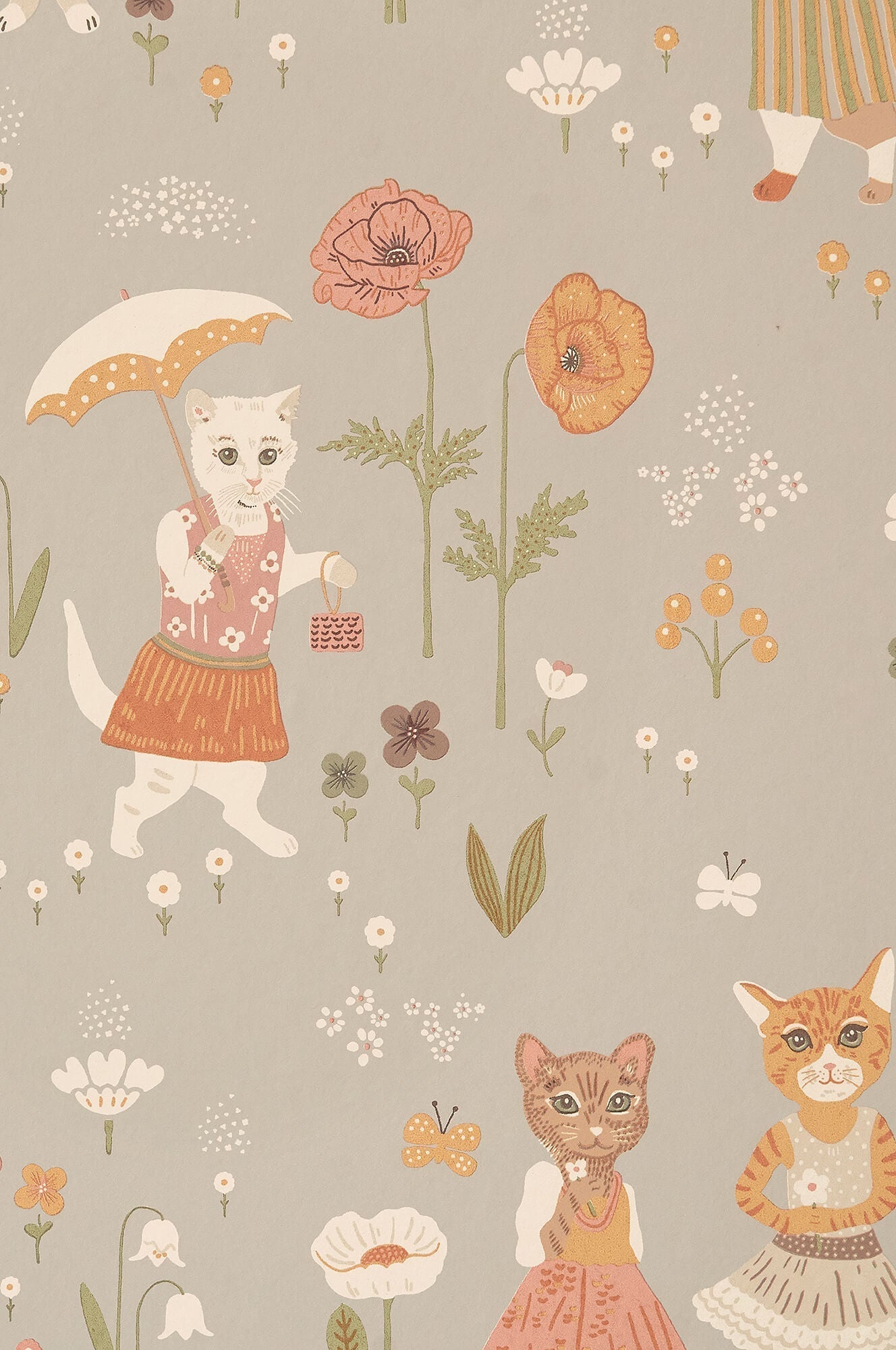 Catwalk Wallpaper in Dusty Blue