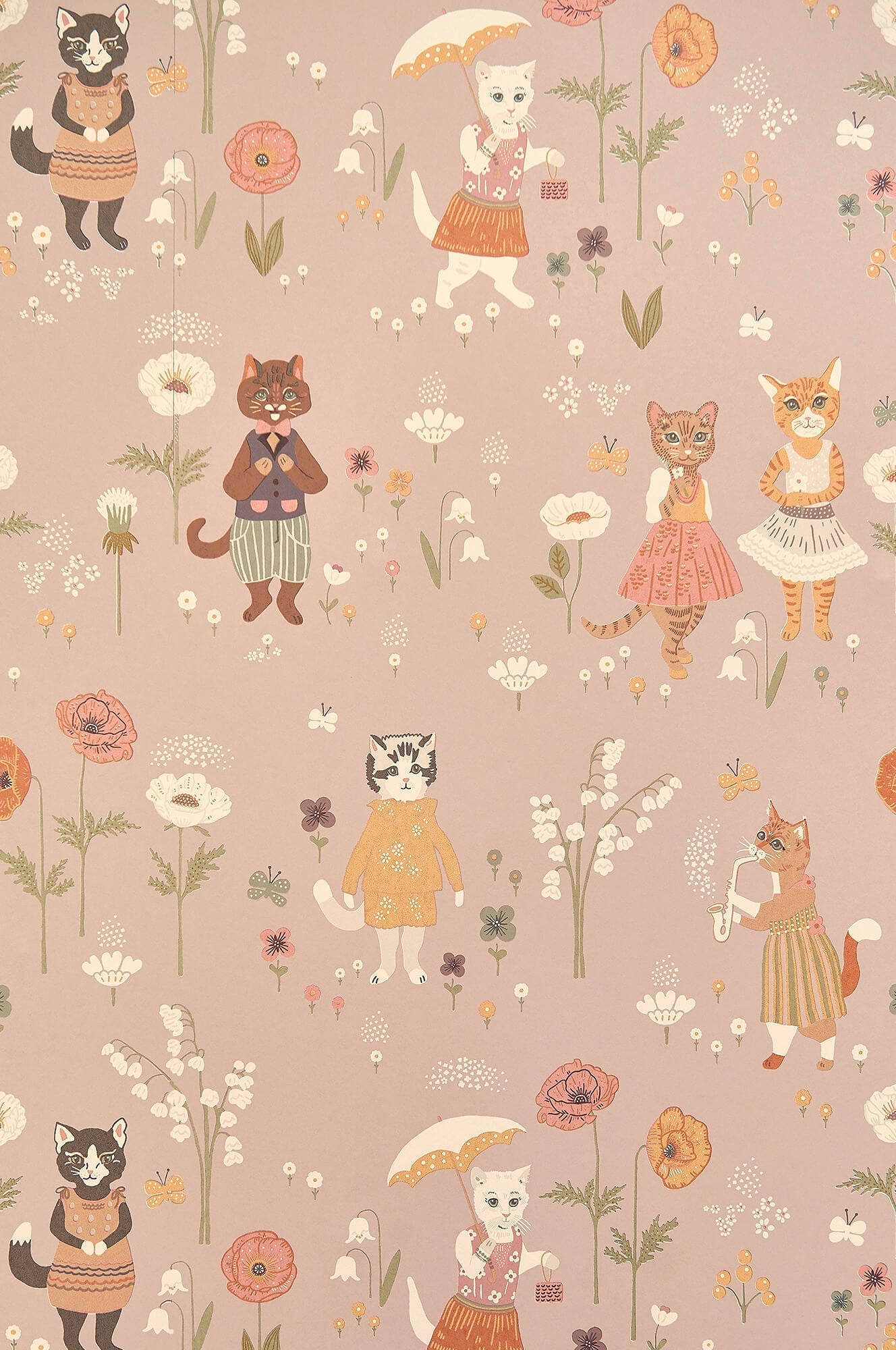 Sample Catwalk Wallpaper in Dusty Lilac