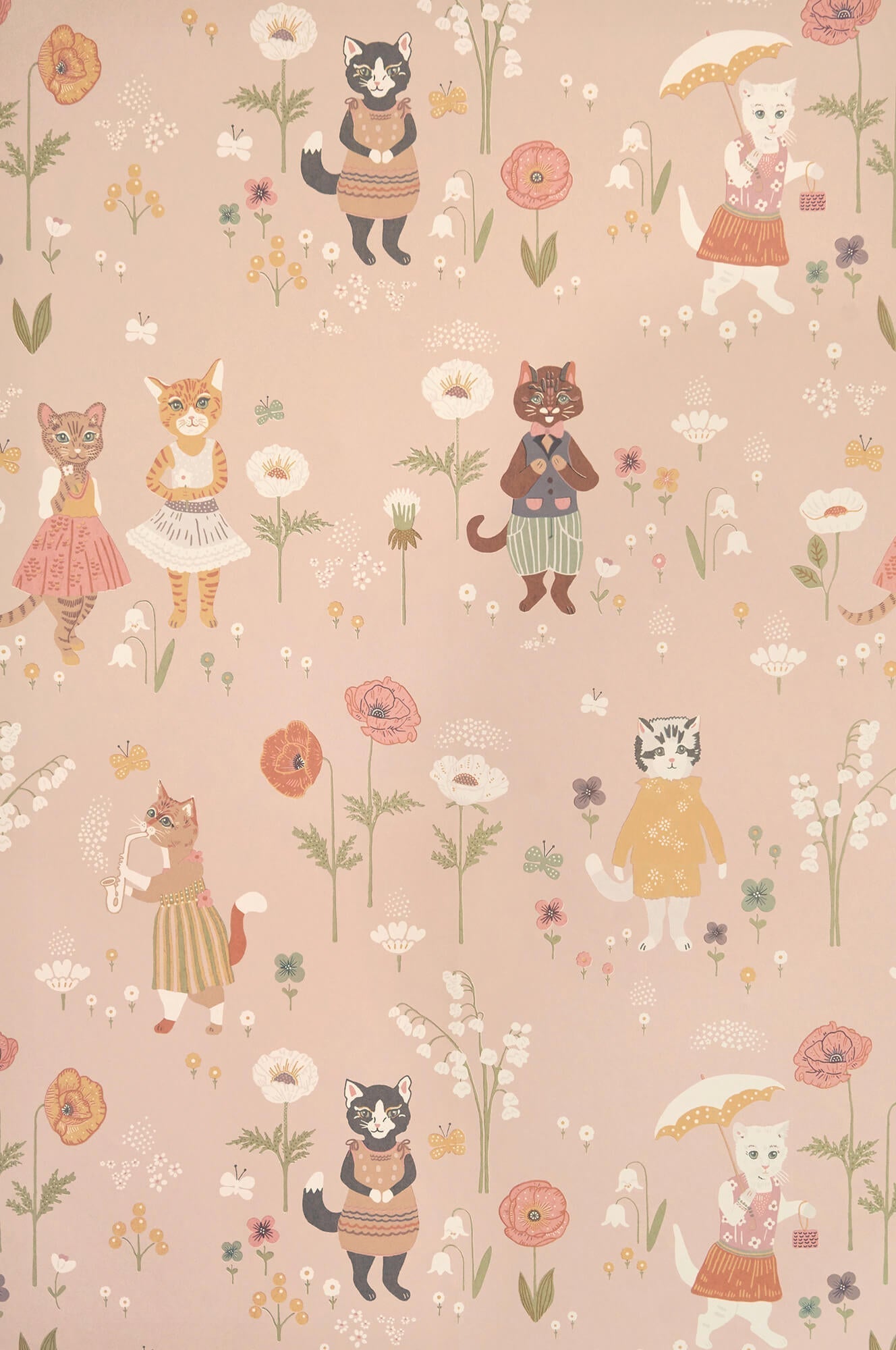 Sample Catwalk Wallpaper in Sweet Pink