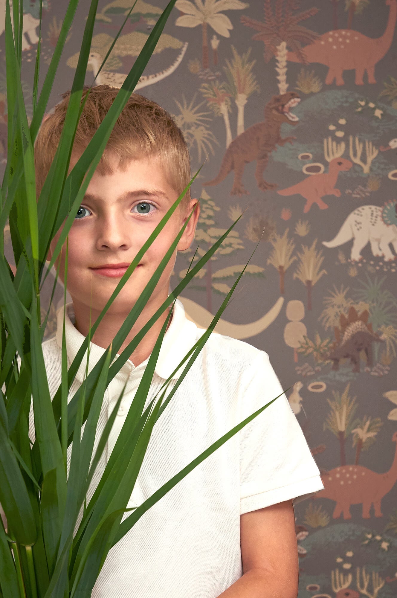 Dinosaur Vibes Wallpaper in Evening Grey