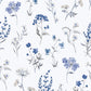 Spring Blossom Botanical Wallpaper in Blue