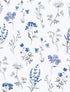 Spring Blossom Botanical Wallpaper in Blue