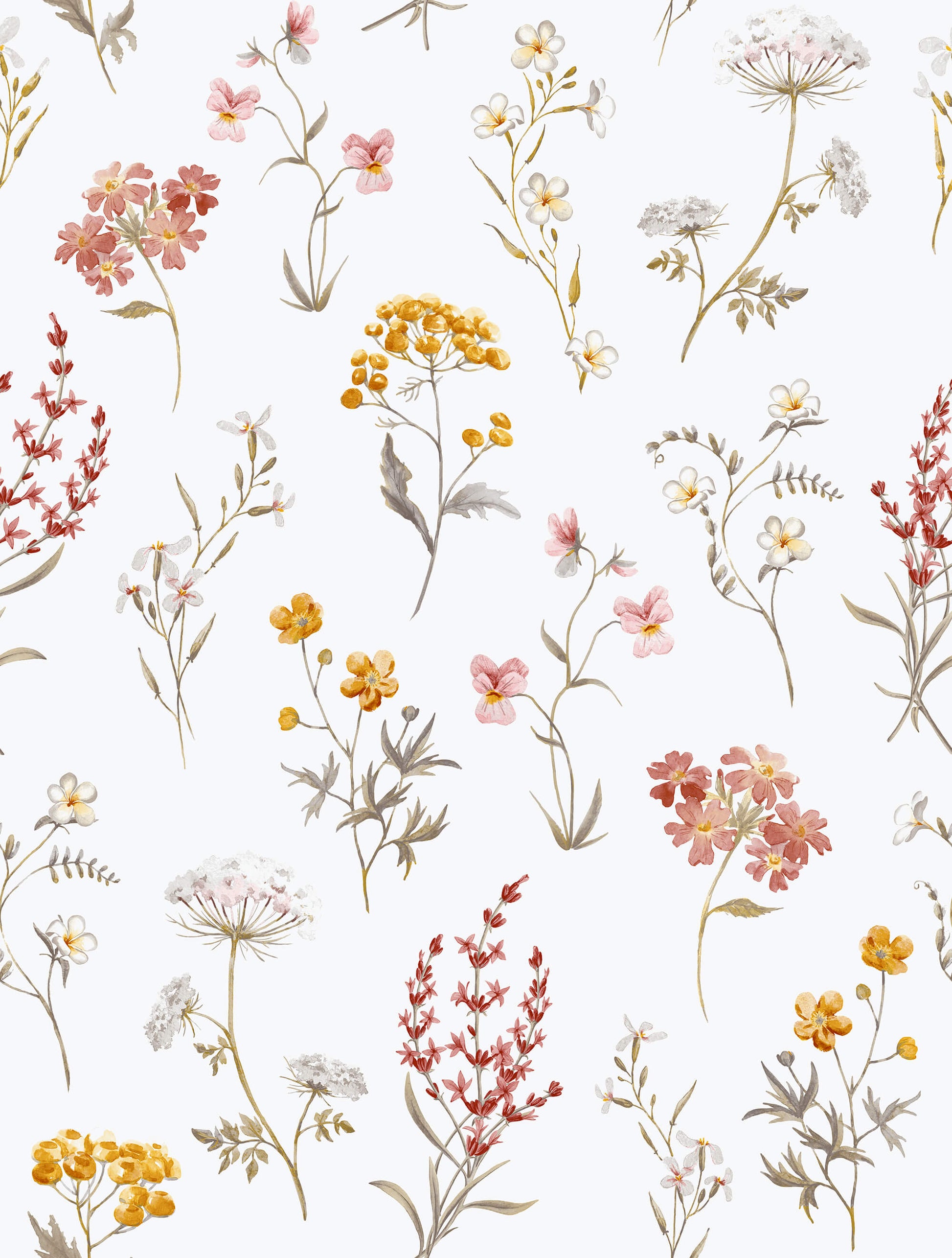 Sample Spring Blossom Botanical Wallpaper in Pink/Yellow