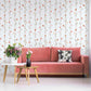 Spring Blossom Vertical Garden Wallpaper in Coral