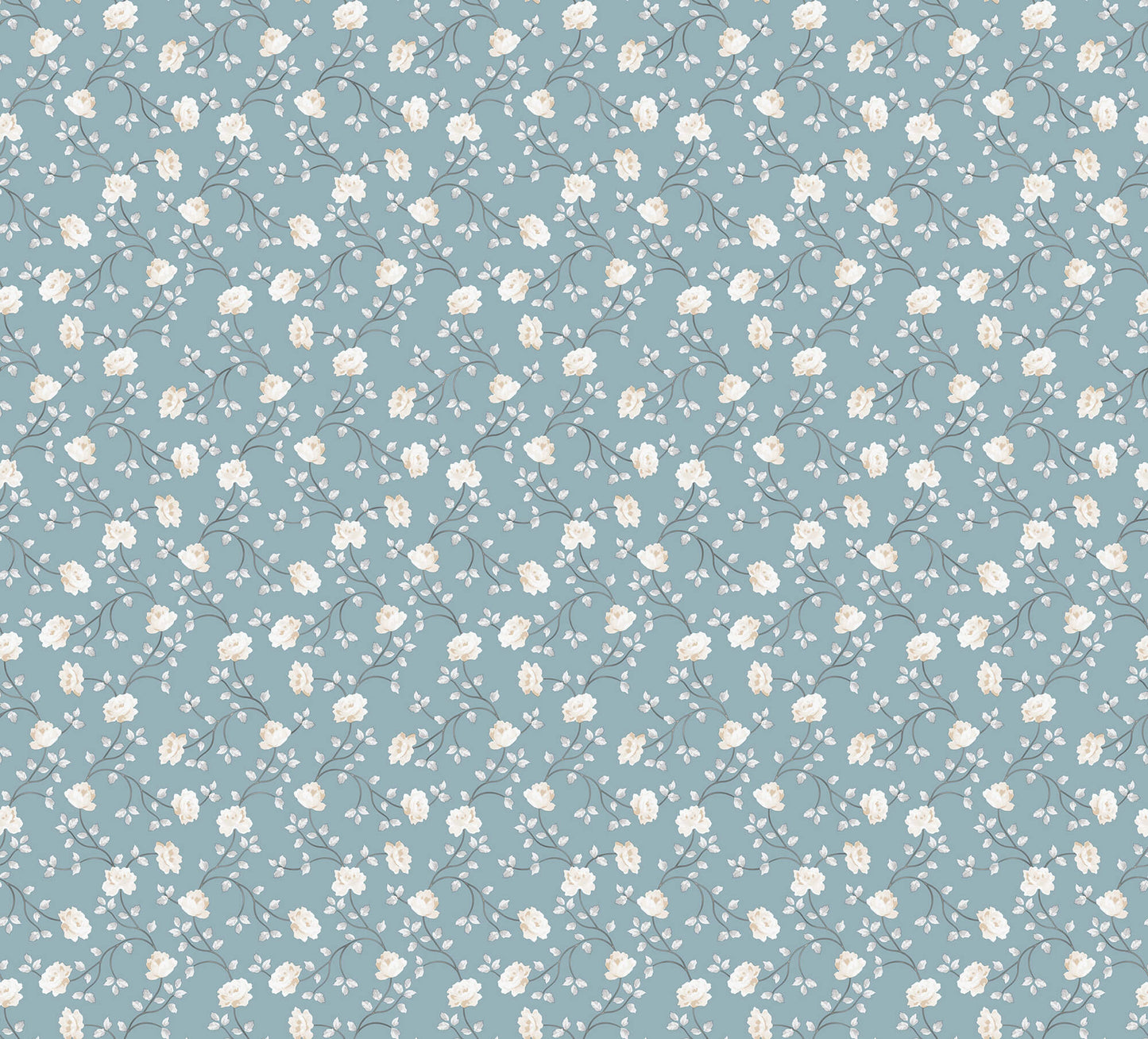 Spring Blossom Petit Flowers Wallpaper in Blue