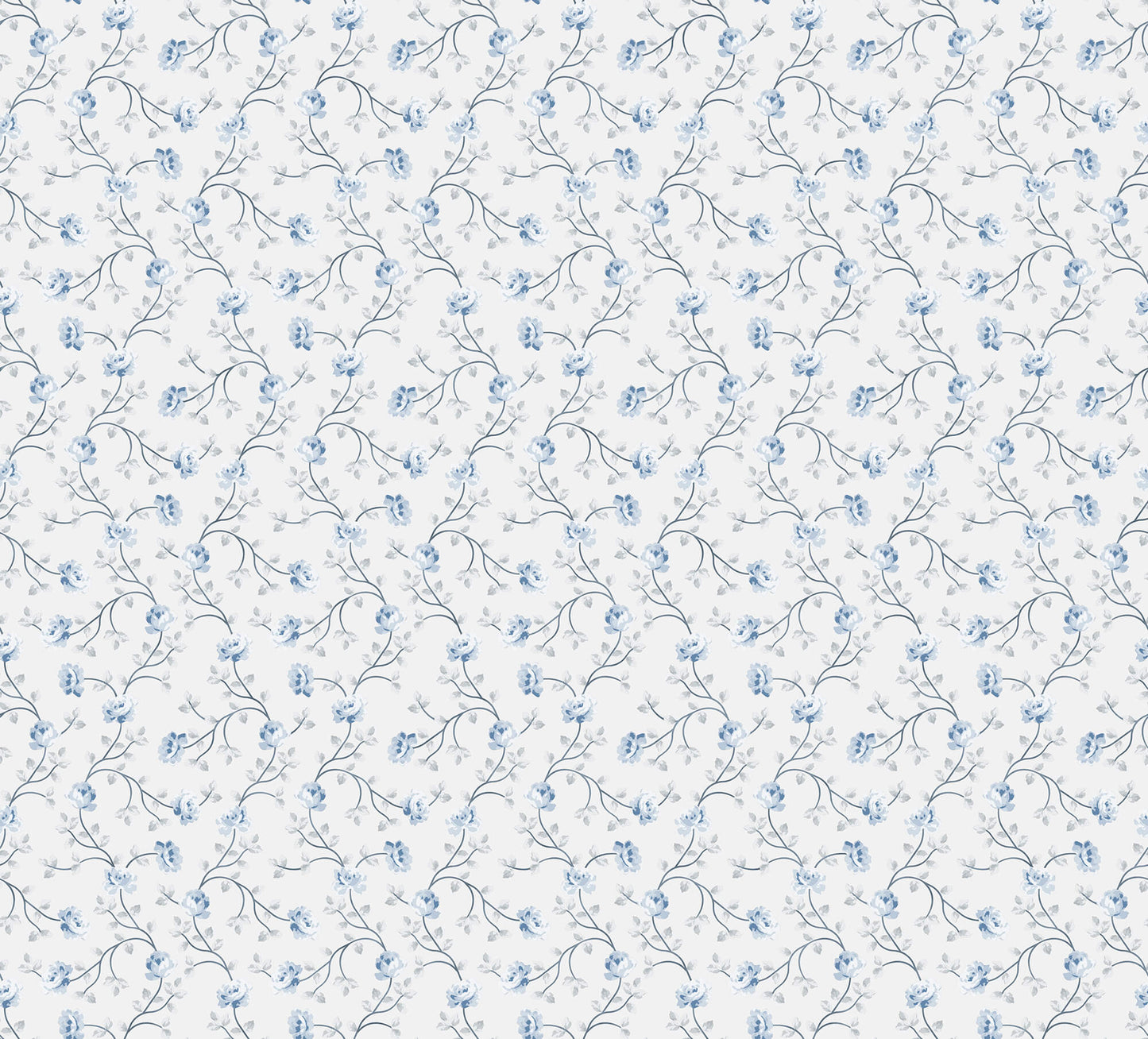 Sample Spring Blossom Petit Flowers Wallpaper in Blue/White