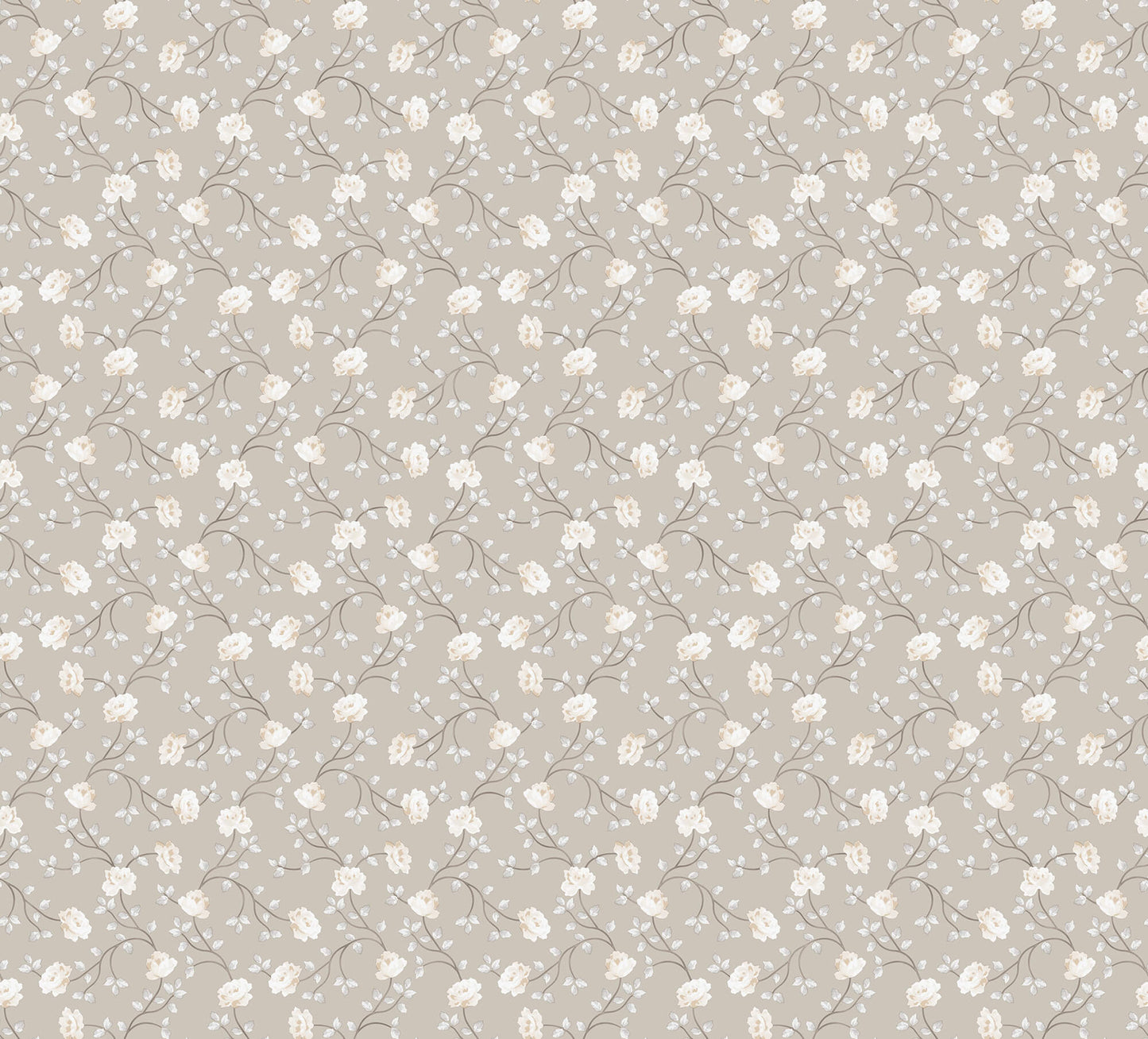 Sample Spring Blossom Petit Flowers Wallpaper in Taupe