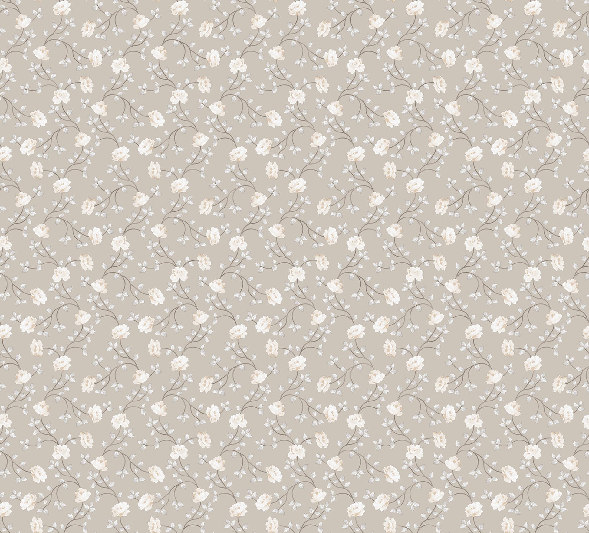 Sample Spring Blossom Petit Flowers Wallpaper in Taupe