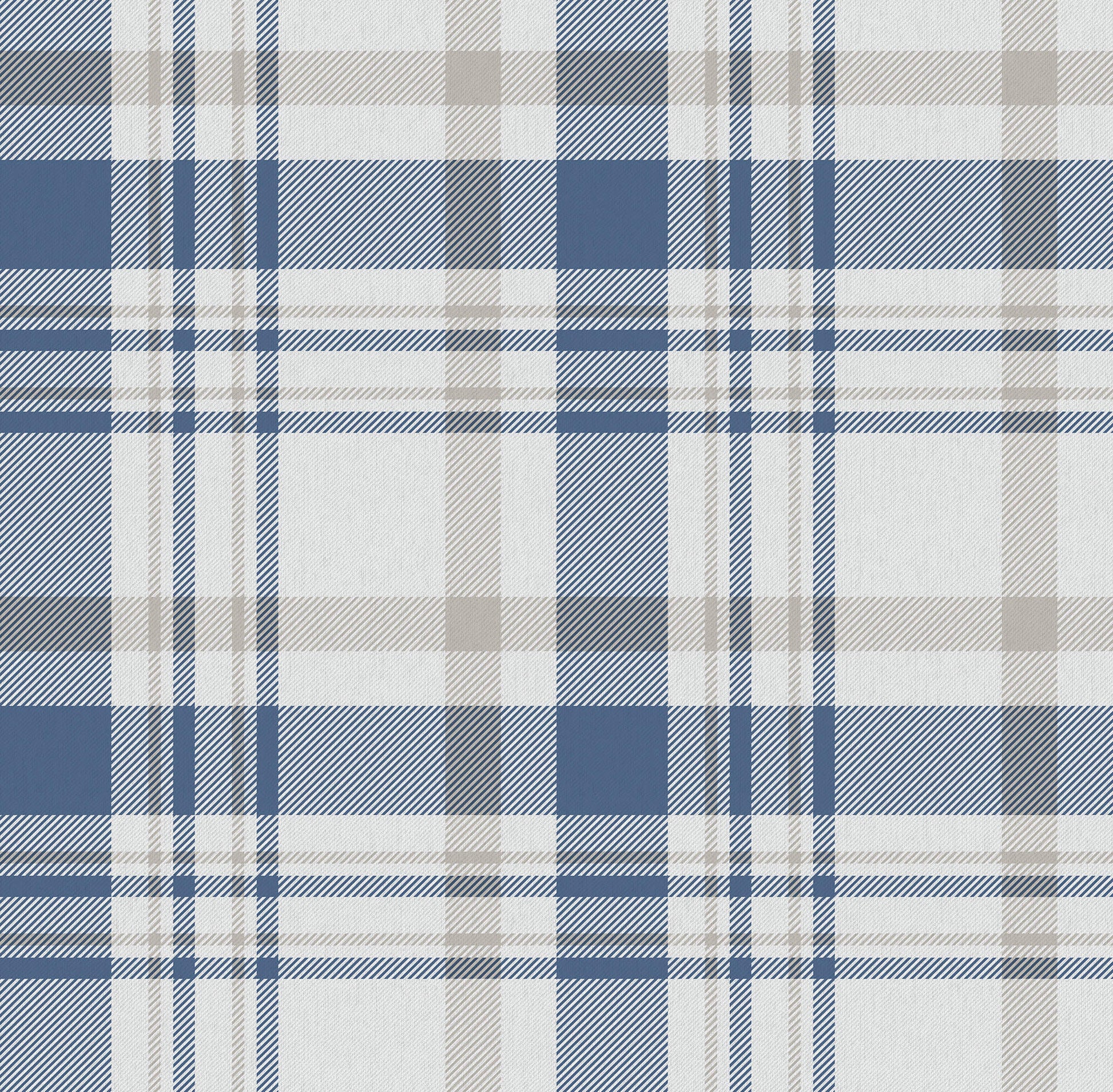 Sample Spring Blossom Plaid Wallpaper in Blue