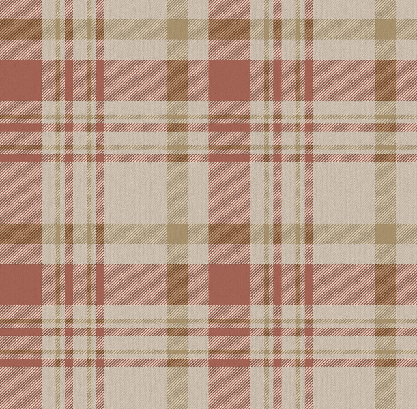 Sample Spring Blossom Plaid Wallpaper in Red