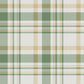 Spring Blossom Plaid Wallpaper in Green/Yellow