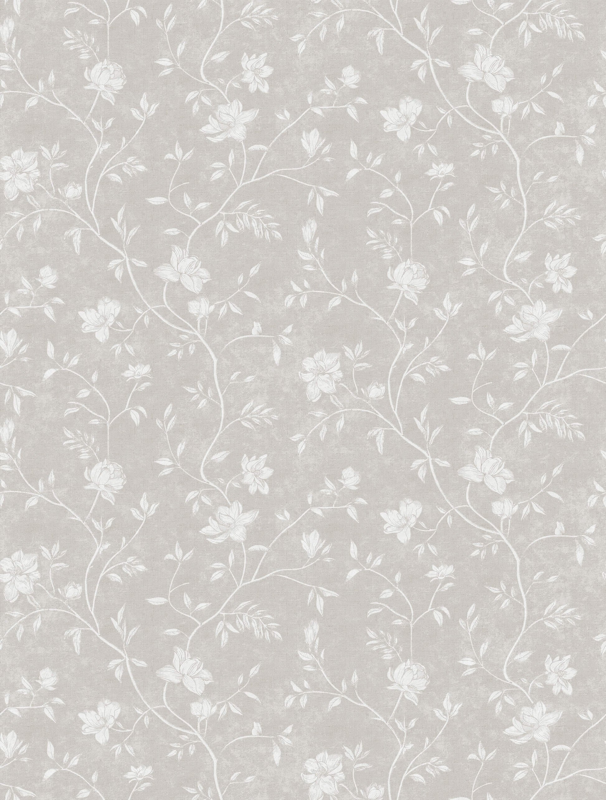 Sample Spring Blossom Magnolia Wallpaper in Grey