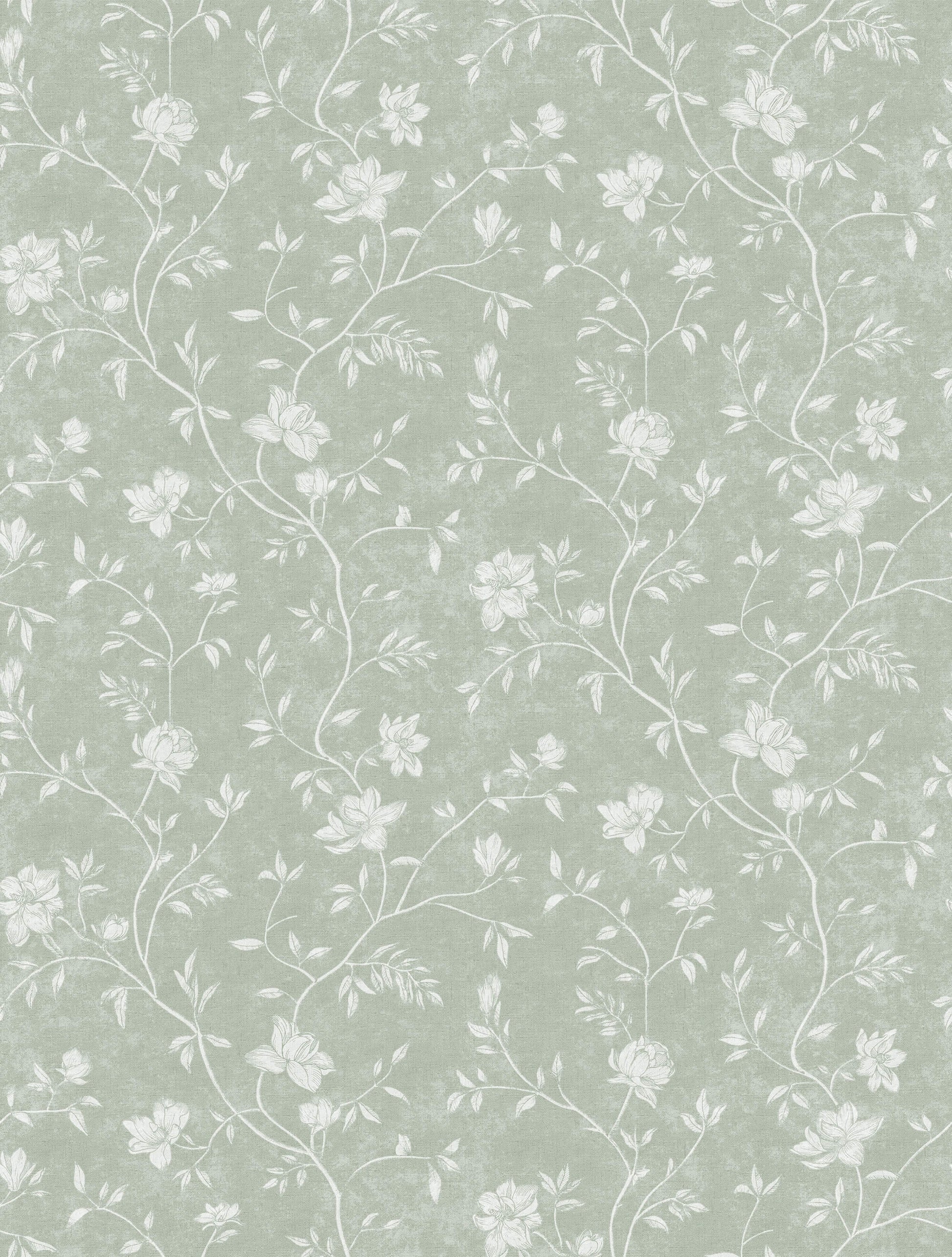 Sample Spring Blossom Magnolia Wallpaper in Green