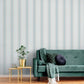 Spring Blossom Stripes Wallpaper in Turquoise