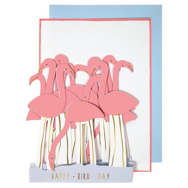 flamingo concertina card by meri meri 1