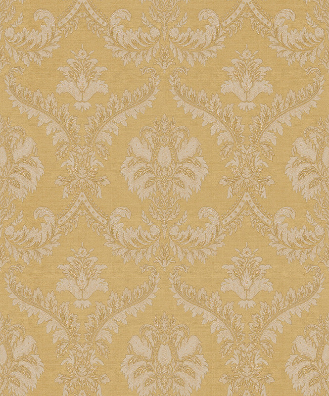 Damasco Wallpaper in Golden Yellow