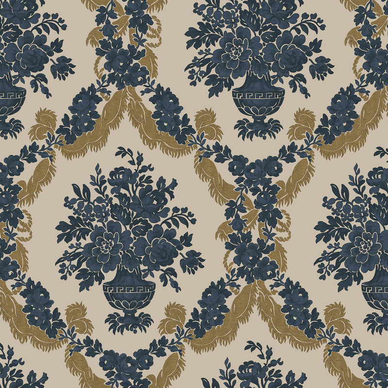 Damasco Wallpaper in Blue/Beige