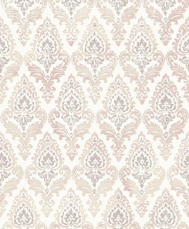 Damasco Wallpaper in Pink/Ivory