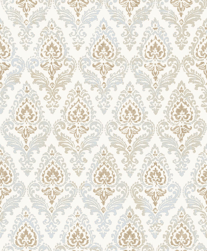 Damasco Wallpaper in Sky Blue