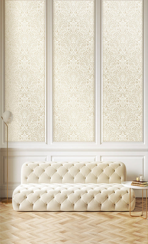 Damasco Wallpaper in Yellow/White