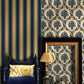 Damasco Wallpaper in Blue/Beige