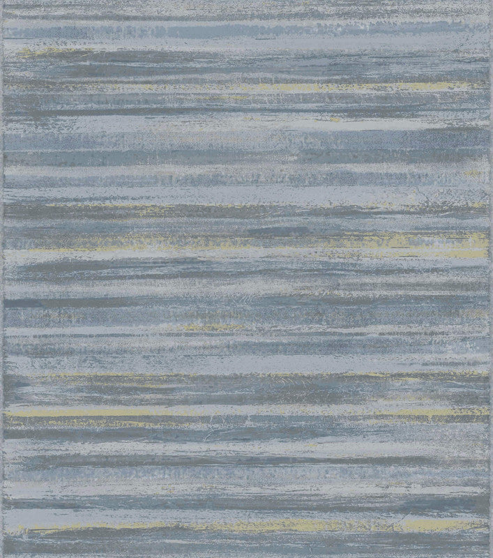 Italian Style Stripe Wallpaper in Blue/Gold