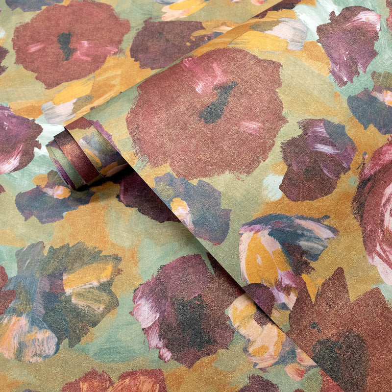 Paeonia Wallpaper in Cherry ochre