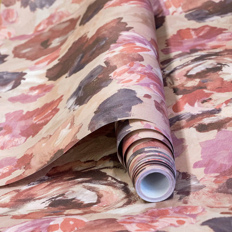 Paeonia Wallpaper in Mulberry Blush