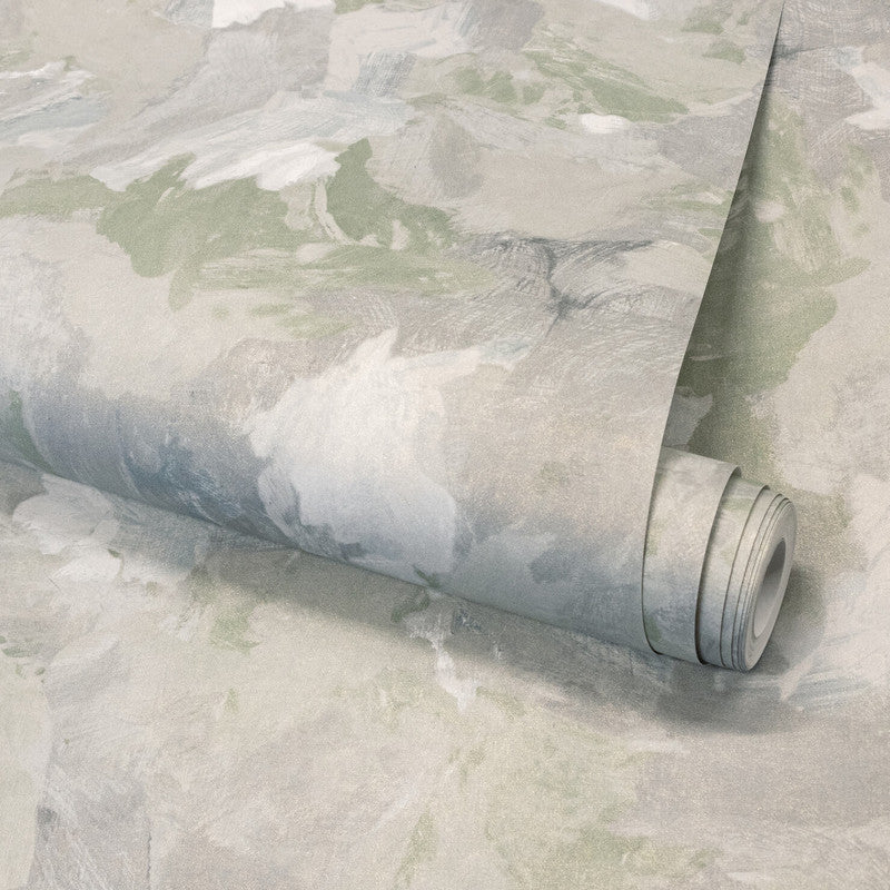 Paeonia Plain Wallpaper in Grey