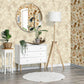 Paeonia Plain Wallpaper in Beige