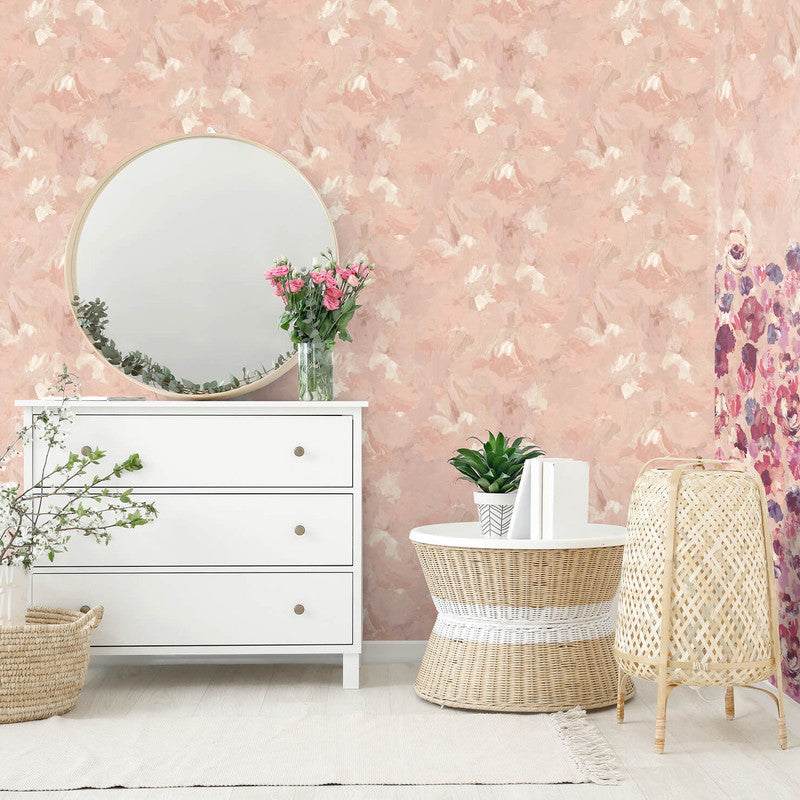 Paeonia Plain Wallpaper in Blush