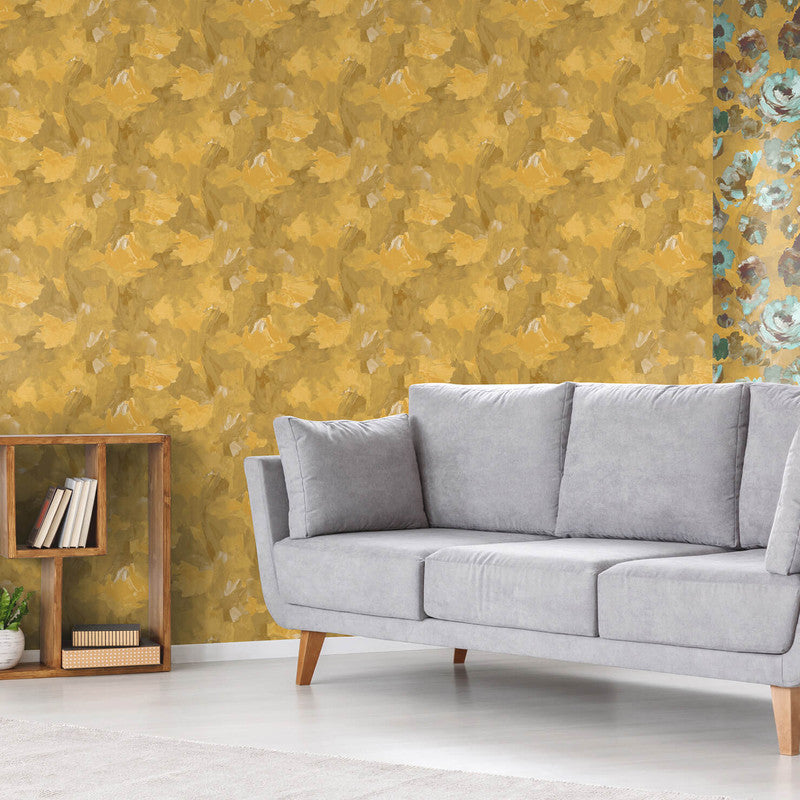 Paeonia Plain Wallpaper in Gold