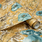 Petunia Wallpaper in Petrol Honey