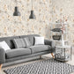 Petunia Wallpaper in Apricot Greyish