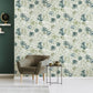 Petunia Wallpaper in Steel Blue Sage