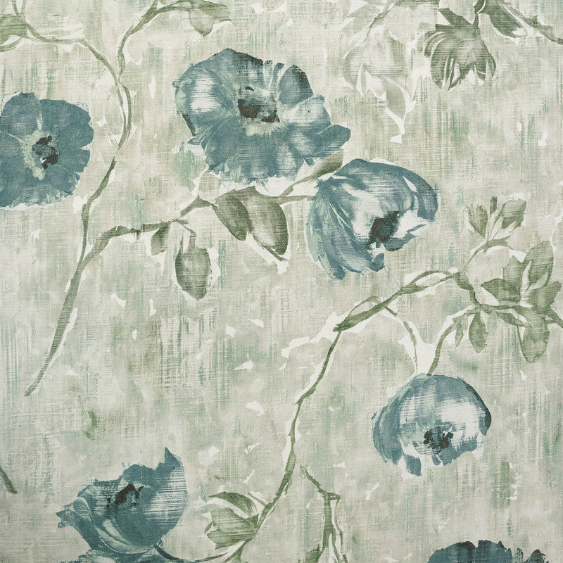 Petunia Wallpaper in Steel Blue Sage