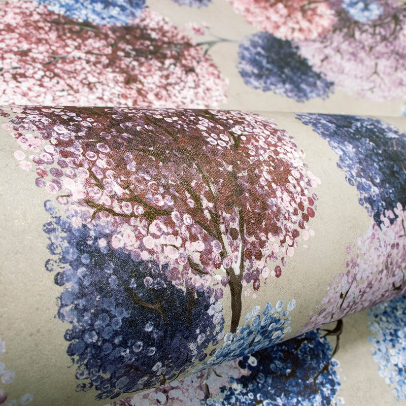 Tilia Wallpaper in Lilac Mud