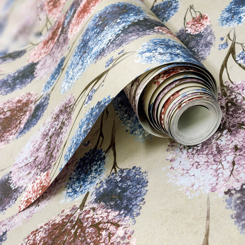 Tilia Wallpaper in Lilac Mud