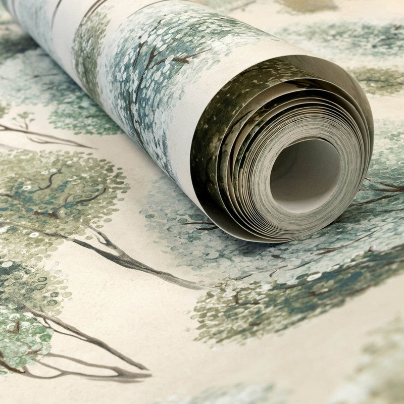 Tilia Wallpaper in Sage Greyish