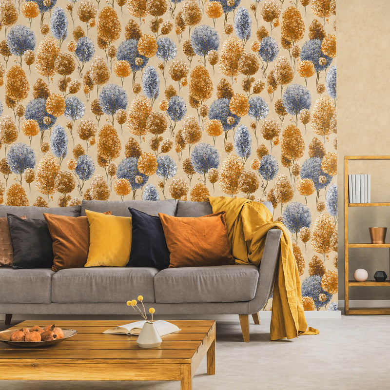 Tilia Wallpaper in Rust Peach